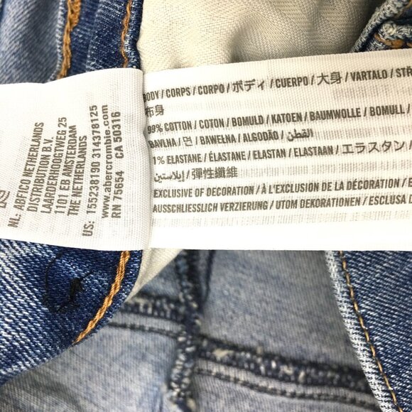 Abercrombie & Fitch Jeans Ultra High Rise Patchwork Straight Leg Frayed Hems 2 - Picture 7 of 8